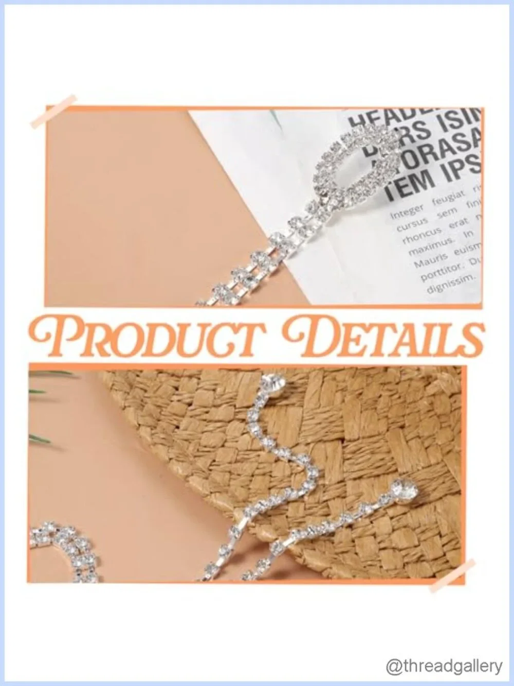Rhinestone Crystal Chain Belt Sparkly Metal Women's Accessory